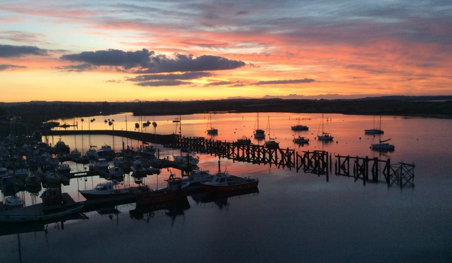 harbour at sunset
